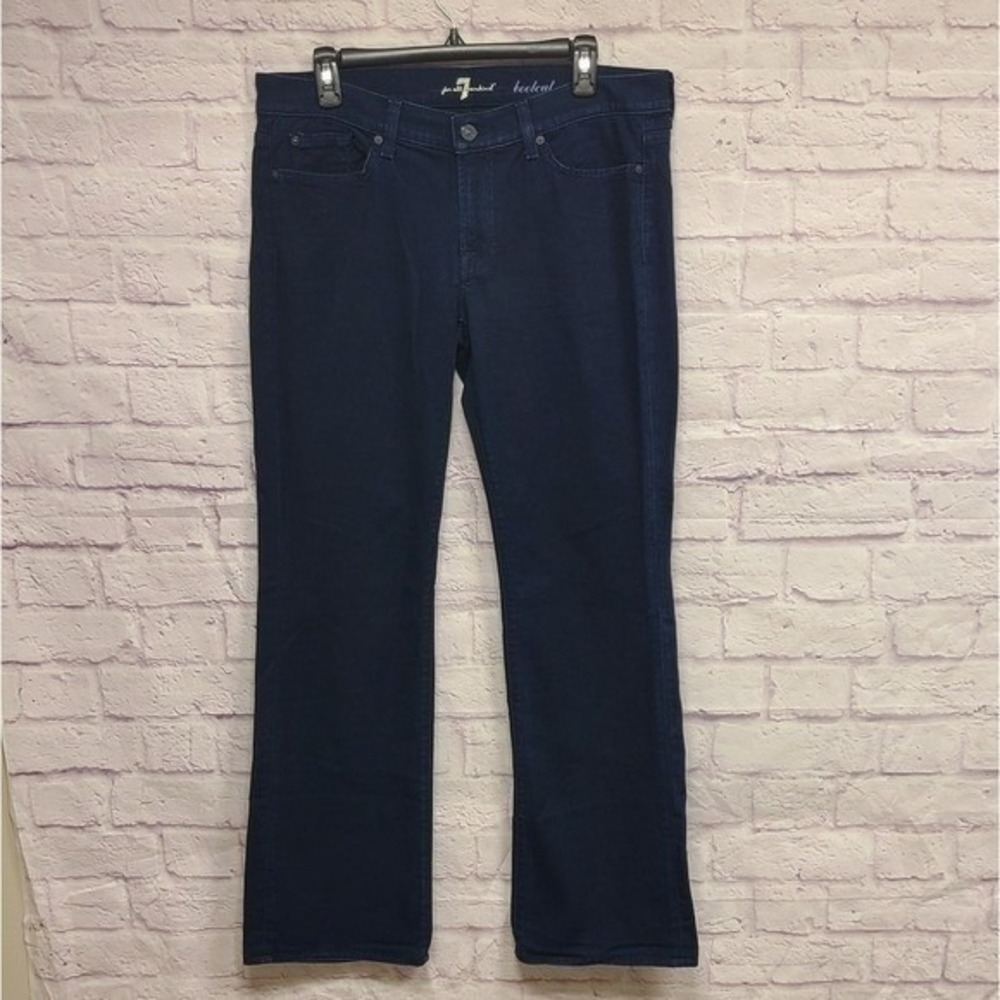 7 For All Mankind Bootcut Jeans Dark Wash Indigo Stretch Denim‎ Size 32
